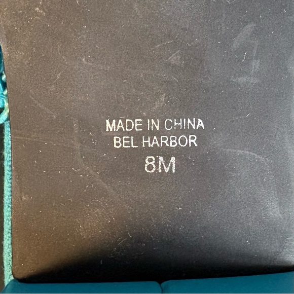 Karen Scott Blue Woven Netted Slip On Sandals Slide Heel Women 8M Open Toe - Picture 11 of 11